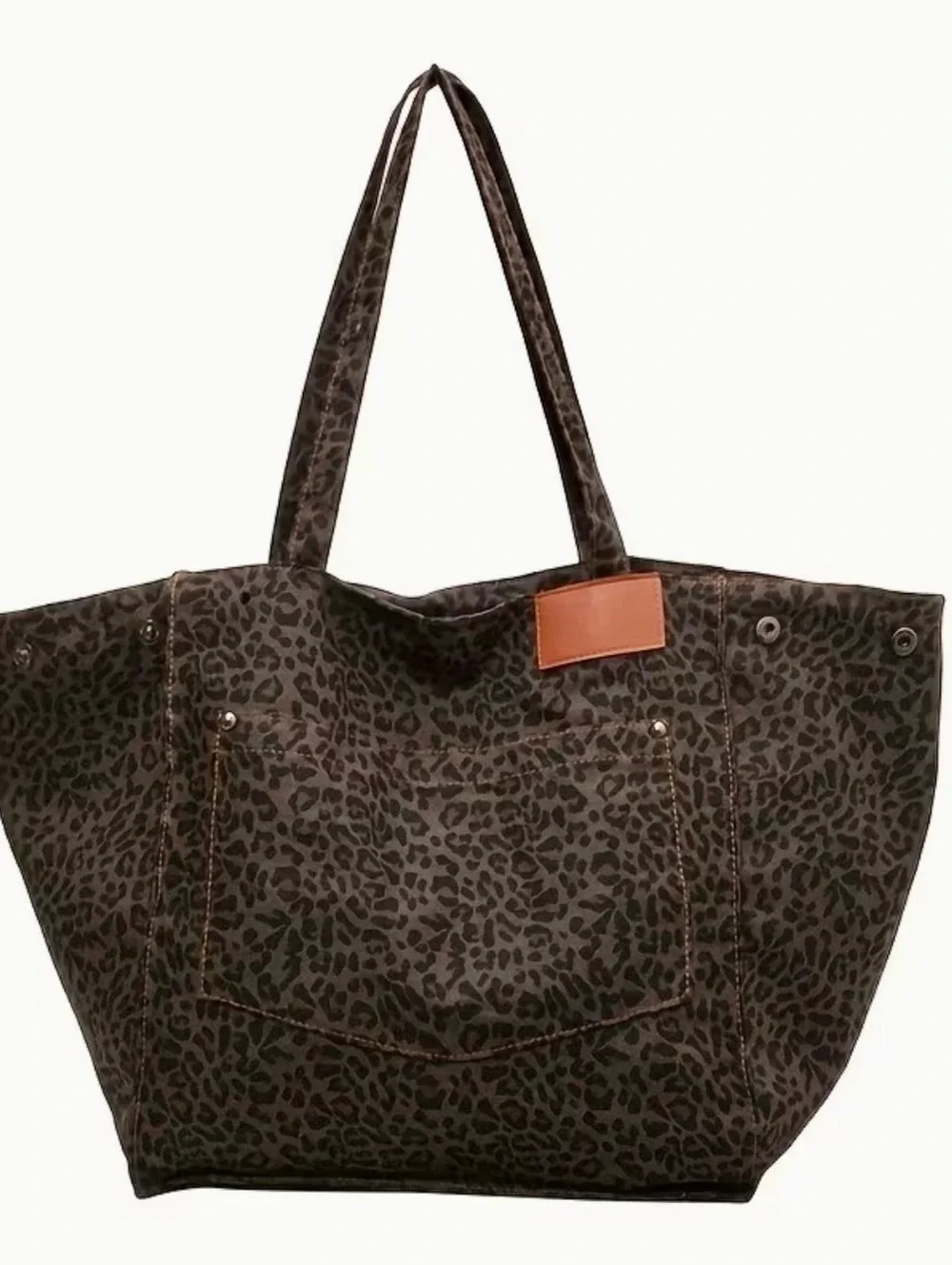 Leopard print tote bag